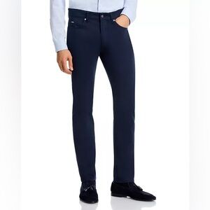 BOSS Delaware Slim Fit Cotton Stretch 5 Pocket Pants Dark Blue 33/32 NTW